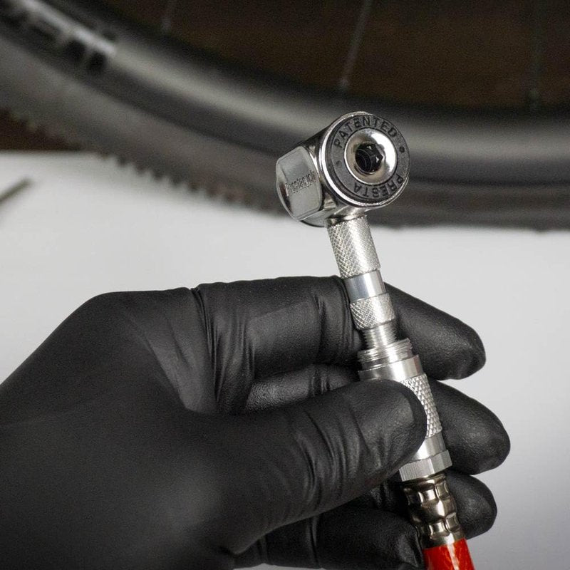 Prestacycle Pro Presta Head – Auto-Lock Bicycle Tire Pump Head for Tubeless & Presta Valves, 90° Steel Design, Presta Valve Pump, Presta Adapter, Compatible with Prestaflator Pro & Premium Floor Pumps