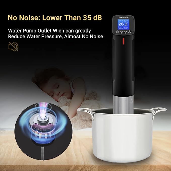 INKBIRD WIFI Sous Vide Cooker Bundle with 30 Sous Vide Bags and Pump,1000 Watts Sous Vide Starter Kits, Recipes on APP,1000W Sous-Vide Machine for Steak and Sous Vide Bags Package