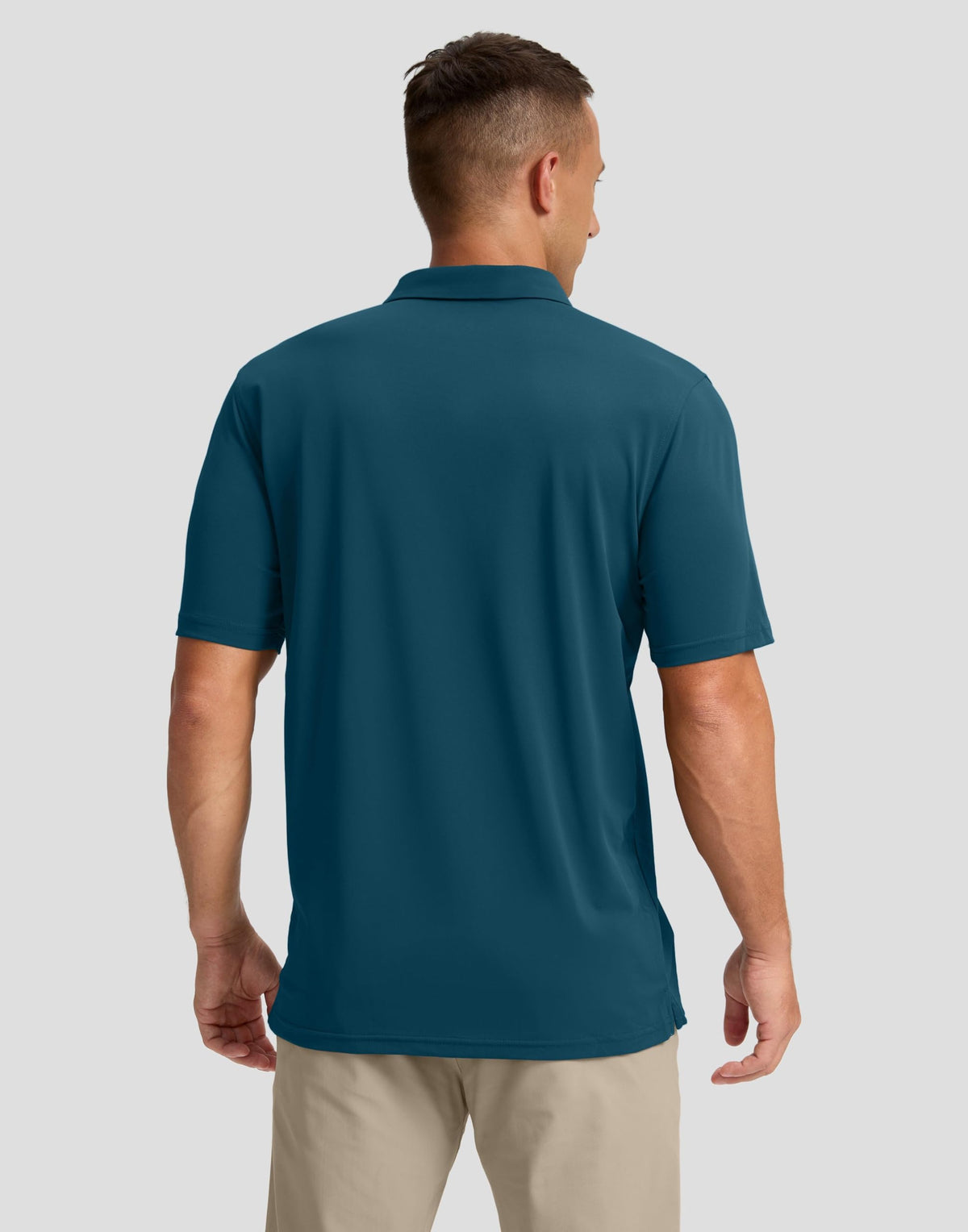 Men's Golf Shirts Dry Fit Moisture Wicking Performance Short Sleeve Collared Polo Shirts for Casual Tennis Bussiness (Reflecting Pond, XXXL)