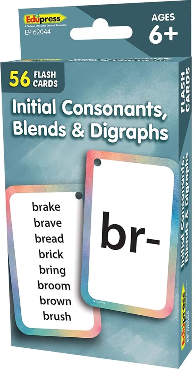 Teacher Created Resources Initial Consonants, Blends & Digraphs Flash Cards (EP62044)