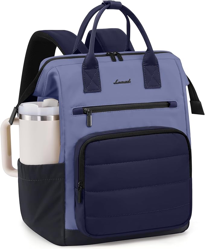 LOVEVOOK Puffer Laptop Backpack for Women, 15.6 Inch Work Backpack purse for Nurse Teacher, College Back to School Bookbag for Teen Girls, Personal Item Travel Bag Computer Daypack for Daily Commute