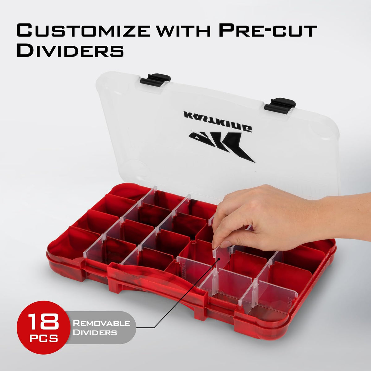 KastKing Bait Vault Camouflage Tackle Box, Plastic Fishing Tackle Box Storage Organizer with Removable Dividers, 4 Packs Tackle Trays Terminal Tackle Storage, Rounded Corner Lure Boxes