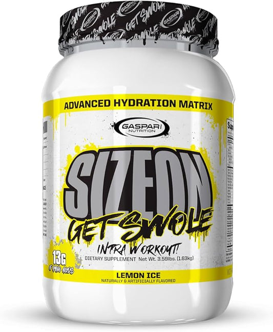 Gaspari Nutrition - SizeOn - The Ultimate Hybrid Intra-Workout Amino Acid & Creatine Formula, Increased Muscle Volume & Muscle Recovery - 3.59 Pound (Lemon Ice)
