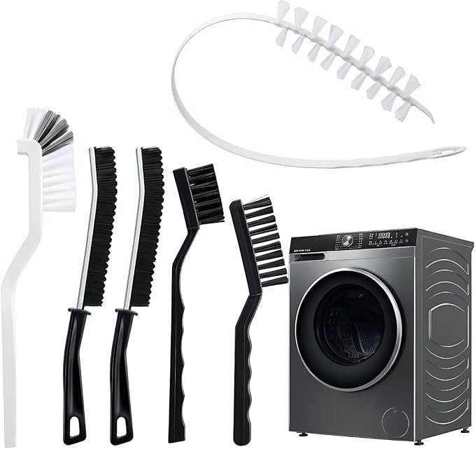 6 Pcs Washing Machine Cleaning Brush Kits, Front Load Washer Cleaner Brushes Tools - 1 Pcs Drum Laundry Cleaning Brush and 5 Pcs Crevice Cleaning Brushes for Lint, Tight Spaces and Washer Rubber Seal