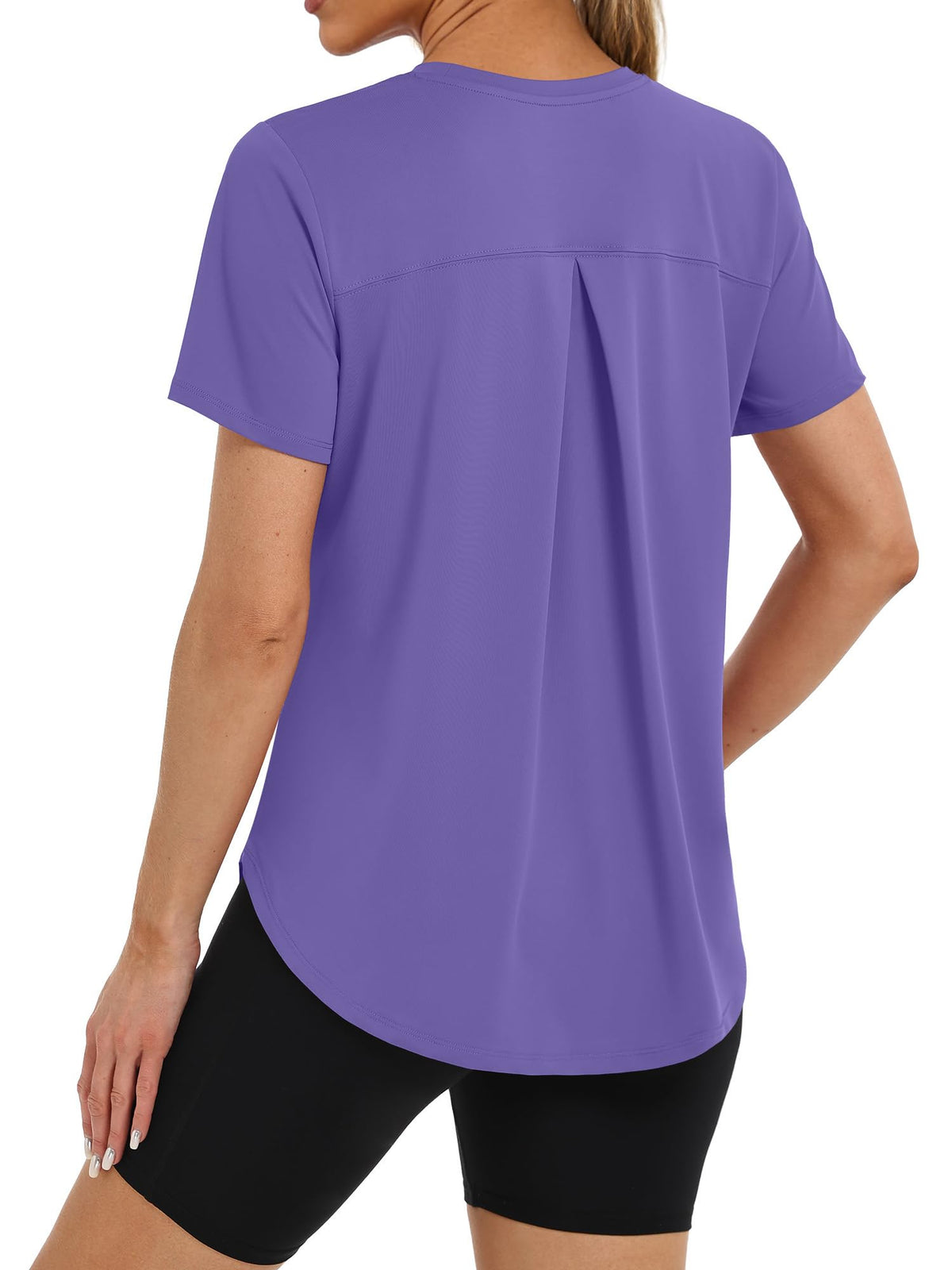 BKRIVE Workout Shirts Women Yoga Tops Loose Fit Athletic Clothes Purple-XL
