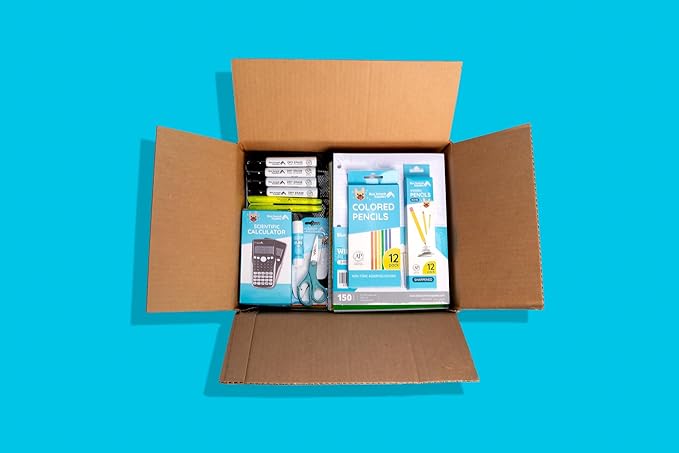 Blue Summit Middle School Supplies Kit, 6th and 7th Grade School Supplies Set, Unique Bundle Includes Calculator, Bulk 49 Piece Box
