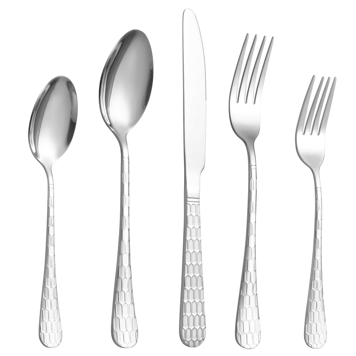 Silverware Set,40-Piece Stainless Steel Flatware Set for 8(Silver)