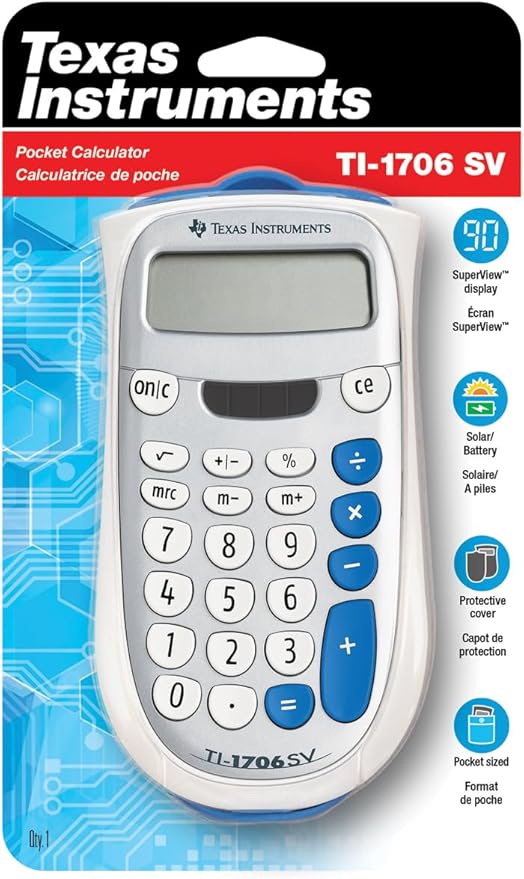 Texas Instruments TI-1706 SV Standard Function Calculator
