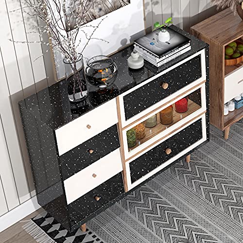Livelynine Galaxy Black Granite Contact Paper for Countertops Waterproof Marble Countertop Peel and Stick Counter Top Covers Kitchen Wallpaper Self Adhesive Desk Vinyl Wrap Bathroom Sticker 15.8x78.8