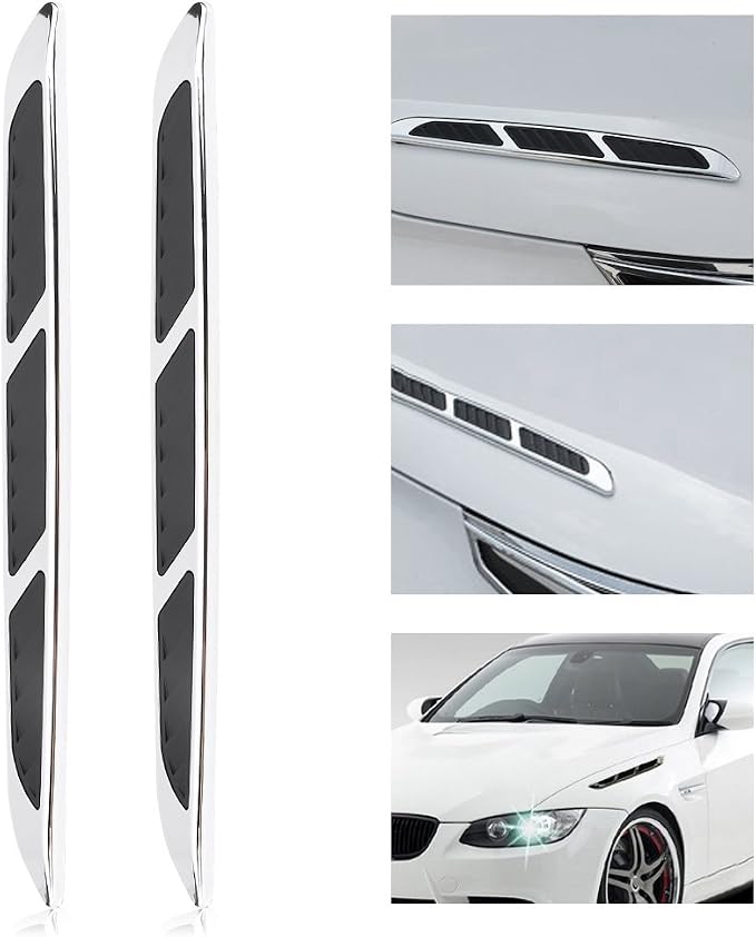1 Pair Car Hood Vent Air Intake Grille, Car Exterior Hood Side Door Air Flow