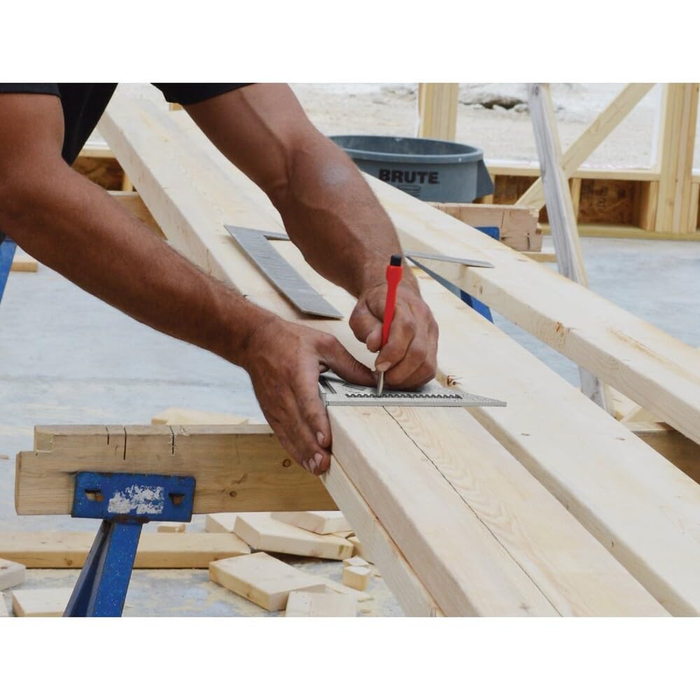 Johnson Level & Tool RAS-1B Johnny Square Professional Aluminum Rafter, 7", Silver, 1 Square