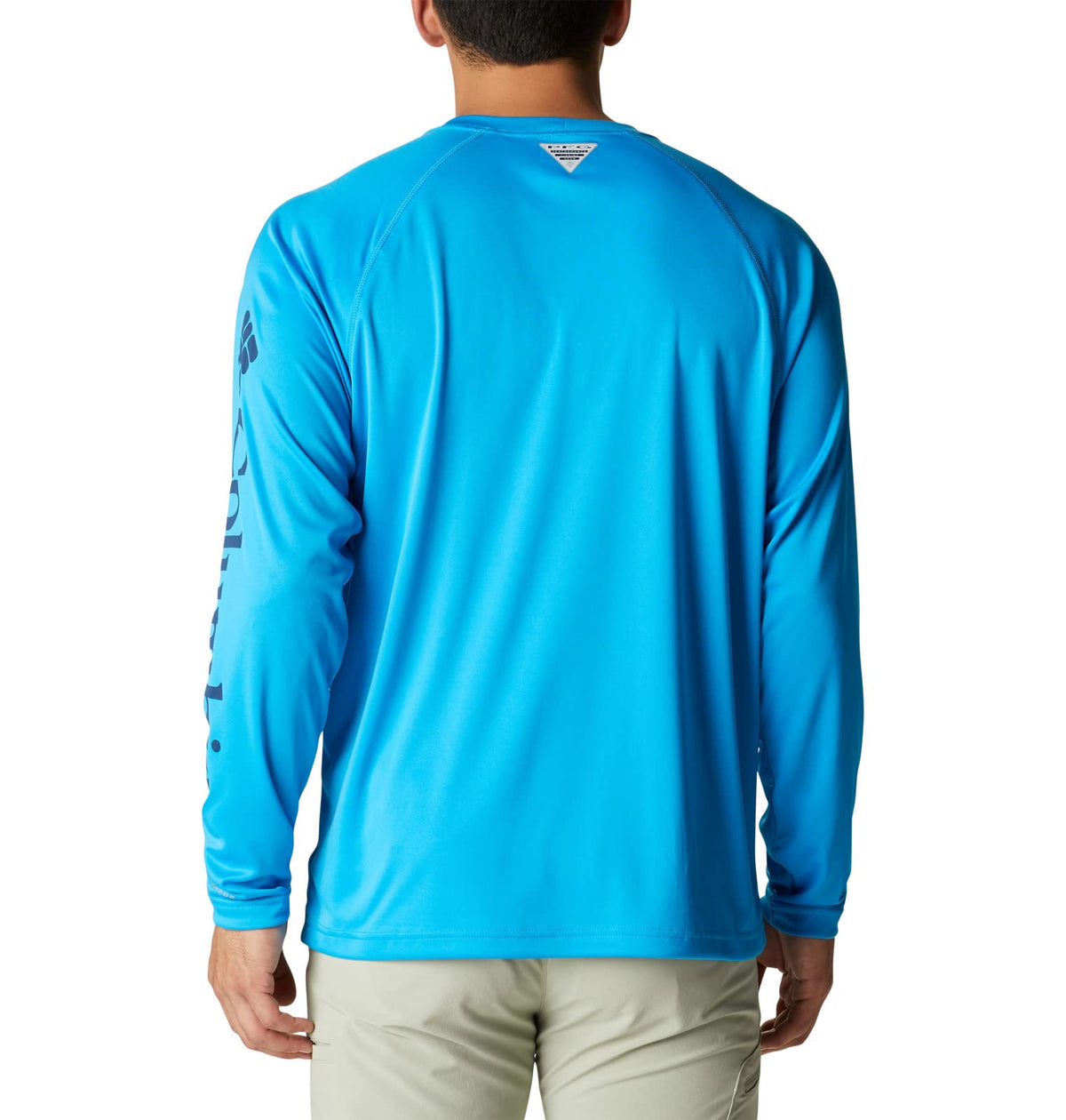 Columbia Men's Terminal Tackle Long Sleeve Fishing Shirt, Compass Blue/Carbon Logo, Small
