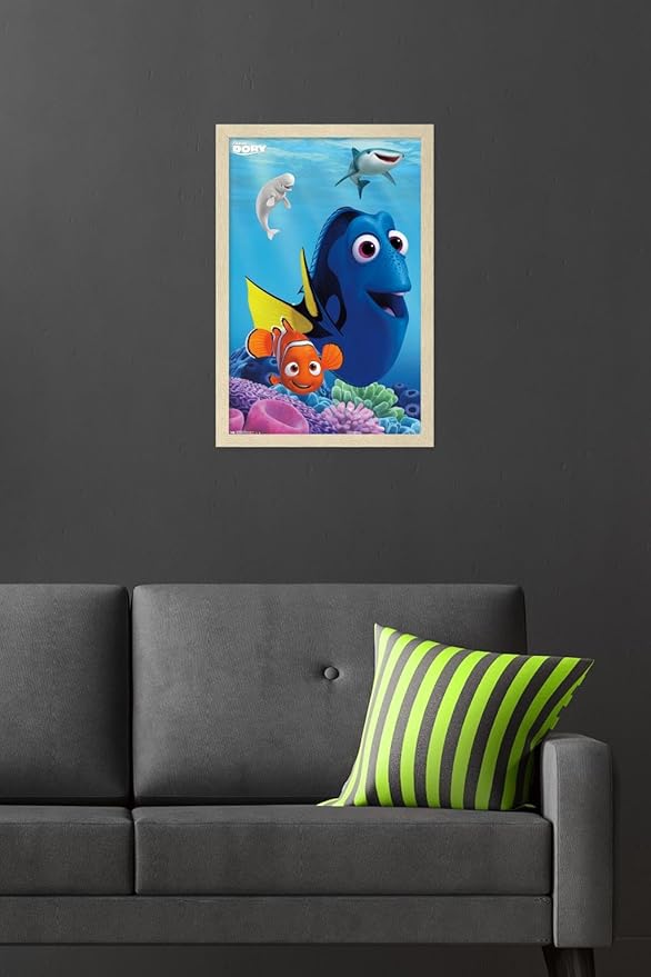 Trends International Disney Pixar Finding Dory - Dory Wall Poster, 22.4L x 14.7W, Blonde Framed Version