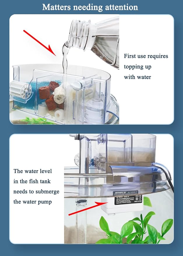Circular Fish Tank Filter, Aquarium Hang on Filter, Small Fish Tank