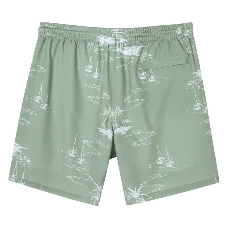 SURF CUZ Mens Swim Trunks with Compression Liner Quick Dry Swim Shorts 7" Swimming Trunks Stretch Bathing Suit 7 Inch,Coconut Island,XXL