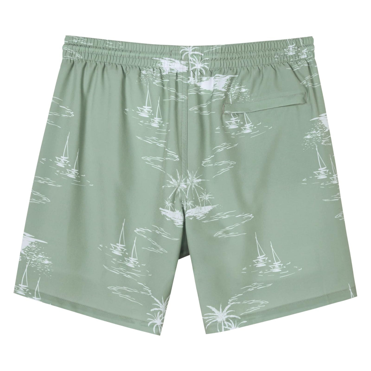 SURF CUZ Mens Swim Trunks with Compression Liner Quick Dry Swim Shorts 7" Swimming Trunks Stretch Bathing Suit 7 Inch,Coconut Island,S