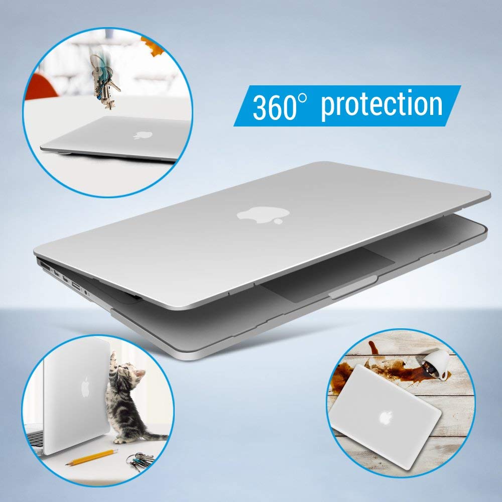 IBENZER Compatible with MacBook Pro 13 Inch Case 2015 2014 2013 end 2012 A1502 A1425, Hard Shell Case with Keyboard Cover for Old Version Apple Mac Pro Retina 13, Crystal Clear, R13CYCl+1 F