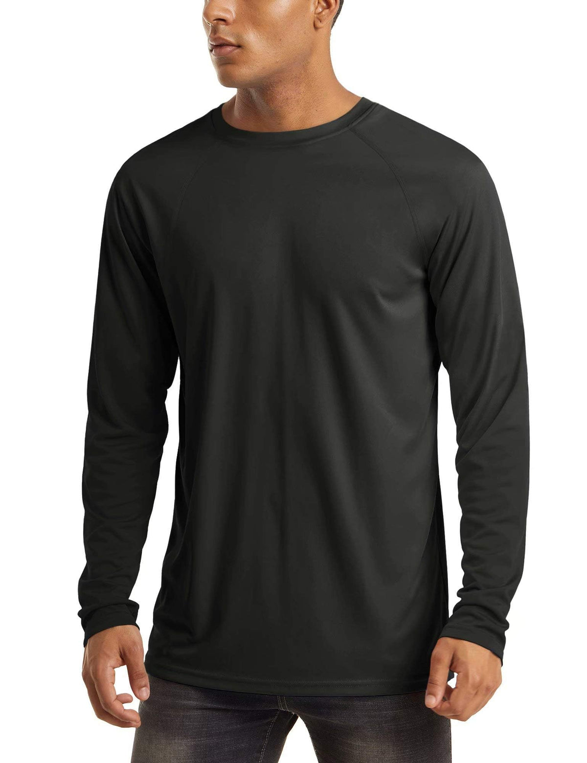 MAGCOMSEN Performance T Shirt Long Sleeve Men Camping Shirt Quick Dry Rashguard for Men Thermal Shirts for Mens Athletic Shirts Black