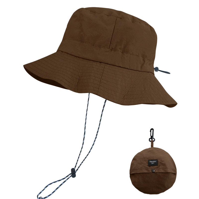 PFFY Packable Sun Bucket Hat for Men UV Protection Sun Hats Waterproof Lightweight Hiking Outdoor Cap Brown (More Loose)