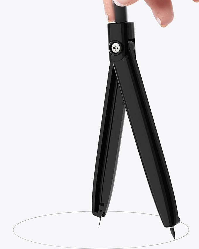 LABANCA 8 Pcs Compass Set with Protractor Rulers Pencil for Math Geometry (07734 Black)
