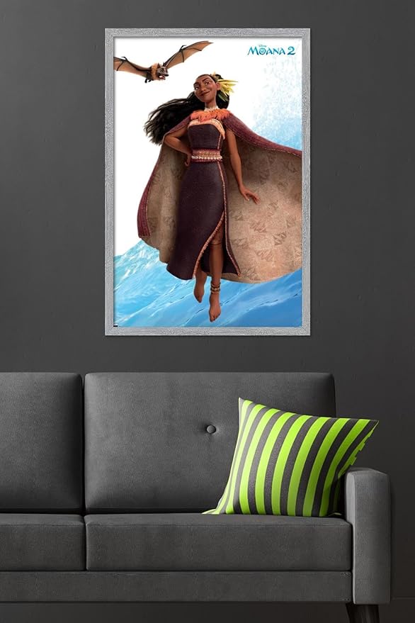 Trends International Disney Moana 2 - Matangi Wall Poster, 34L x 22.4W, Gray Framed Version