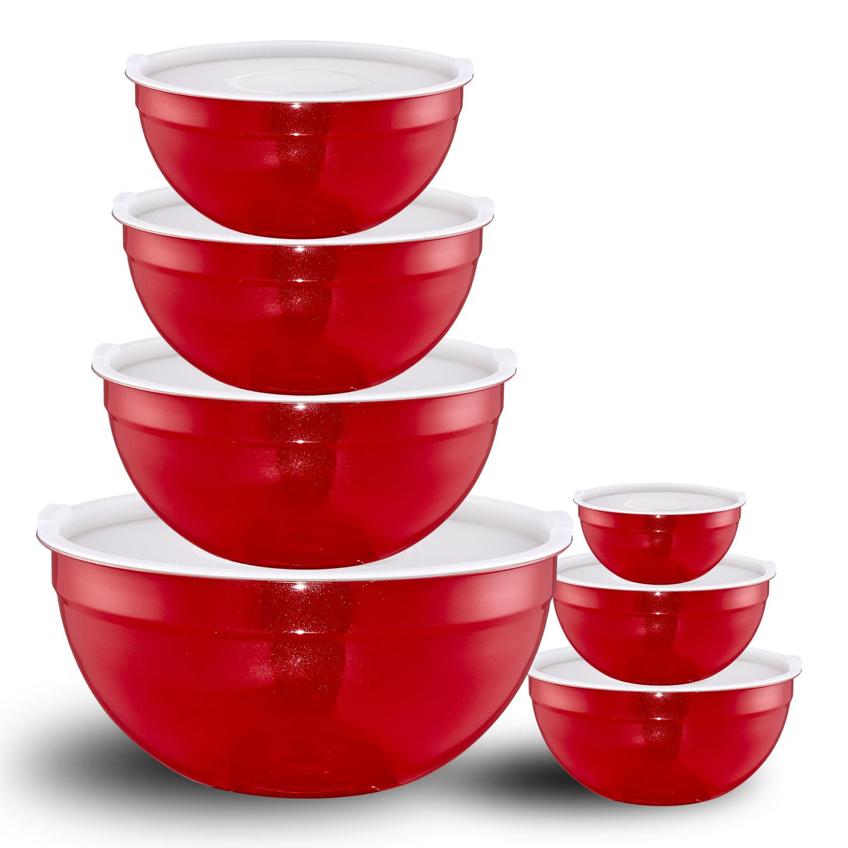 LKTDYMEG Black Mixing Bowls with Lids Set of 7, Stainless Steel Nesting Bowl with Khaki Lid for Non-slip Mixing Prepping Storing Serving, 7 Sizes-7/3.6/2.7/2.1/1.5/1/0.8 QT