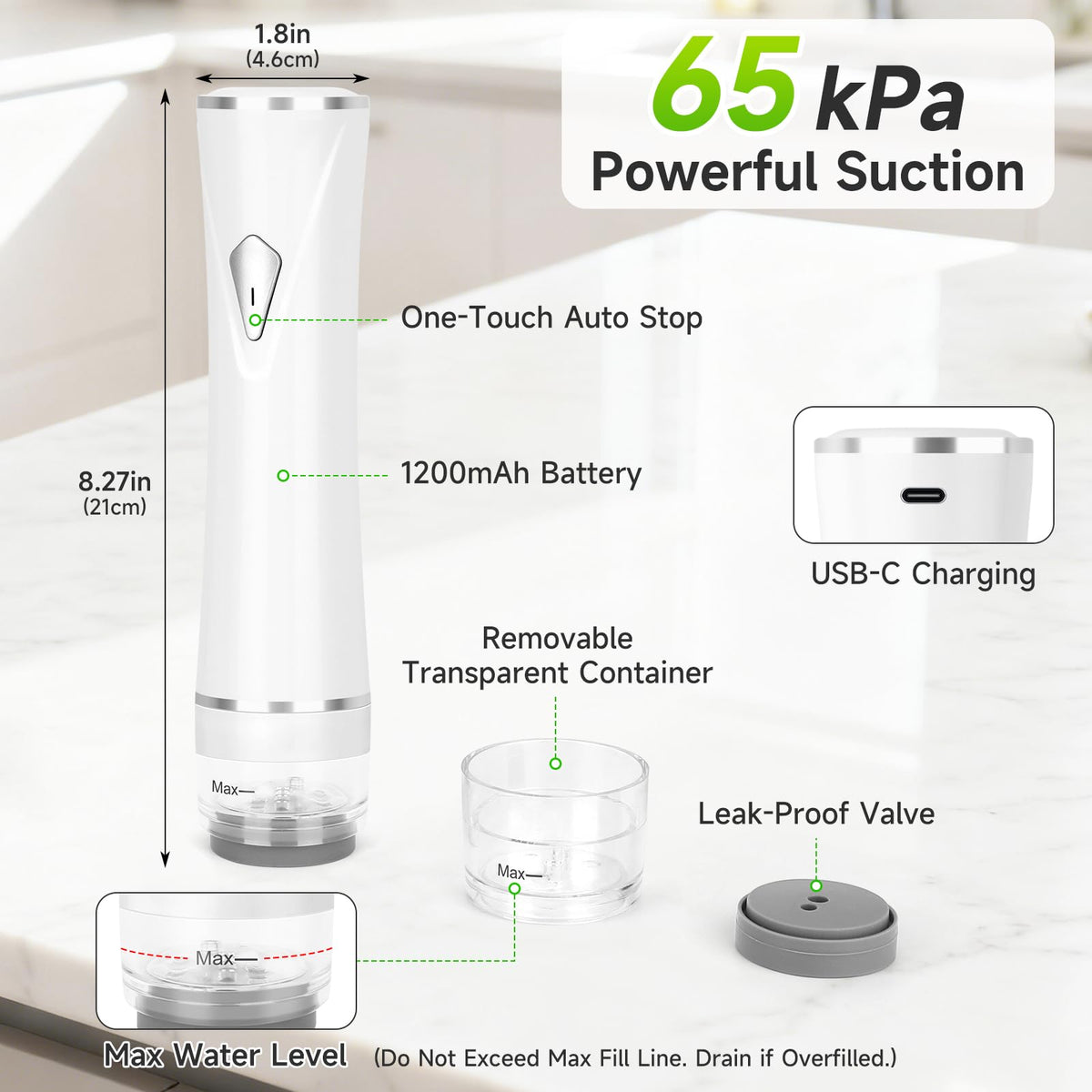 KomBryvian Vacuum Sealer for Food with 30 BPA-Free Bags, Auto Stop