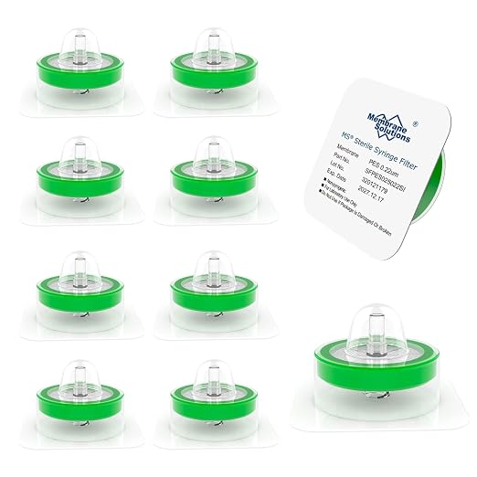 Membrane Solutions 500 Pack Syringe Filter Sterile PES Hydrophilic Filtration
