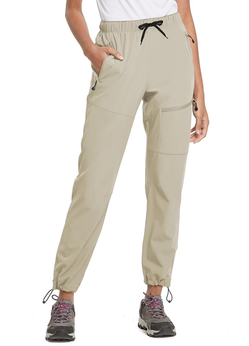 baleaf Women's Hiking Pants Lightweight Quick Dry Water Resistant Cargo Pants 31'' Inseam for All Seasons Suntan Size XL