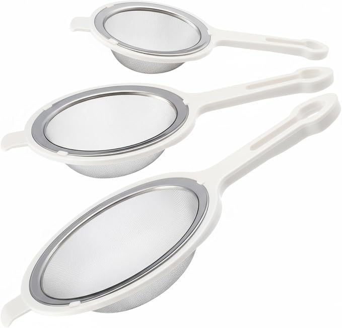 LemonRoad Set of 3 Stainless Steel Mesh Strainer 304 Fine Mesh Filters