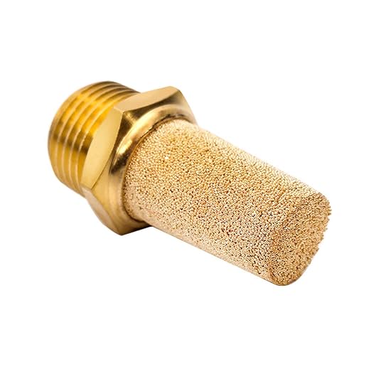 Beduan 3 Pcs Pneumatic Brass Exhaust Muffler Filter, 1/2" Male Thread Hex