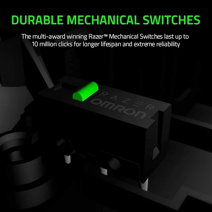 Razer DeathAdder Essential Gaming Mouse: 6400 DPI Optical Sensor - 5 Programmable Buttons - Mechanical Switches - Rubber Side Grips - Classic Black,(Pack of 10)
