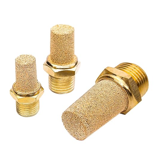 Beduan 3 Pcs Pneumatic Brass Exhaust Muffler Filter, 1/2" Male Thread Hex