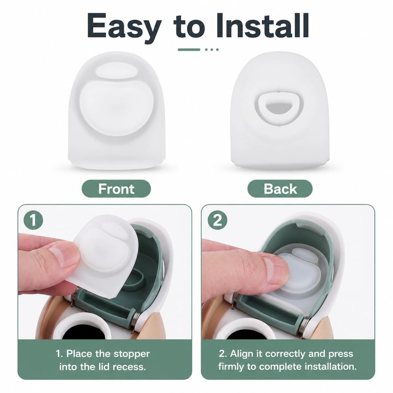 Joshey 6 Pack Rubber Seal Replacement Stopper, Compatible with Owala Freesip 24oz 32oz Water Bottle Spout Cap-Silicone Gasket Replacement Parts (Clear)
