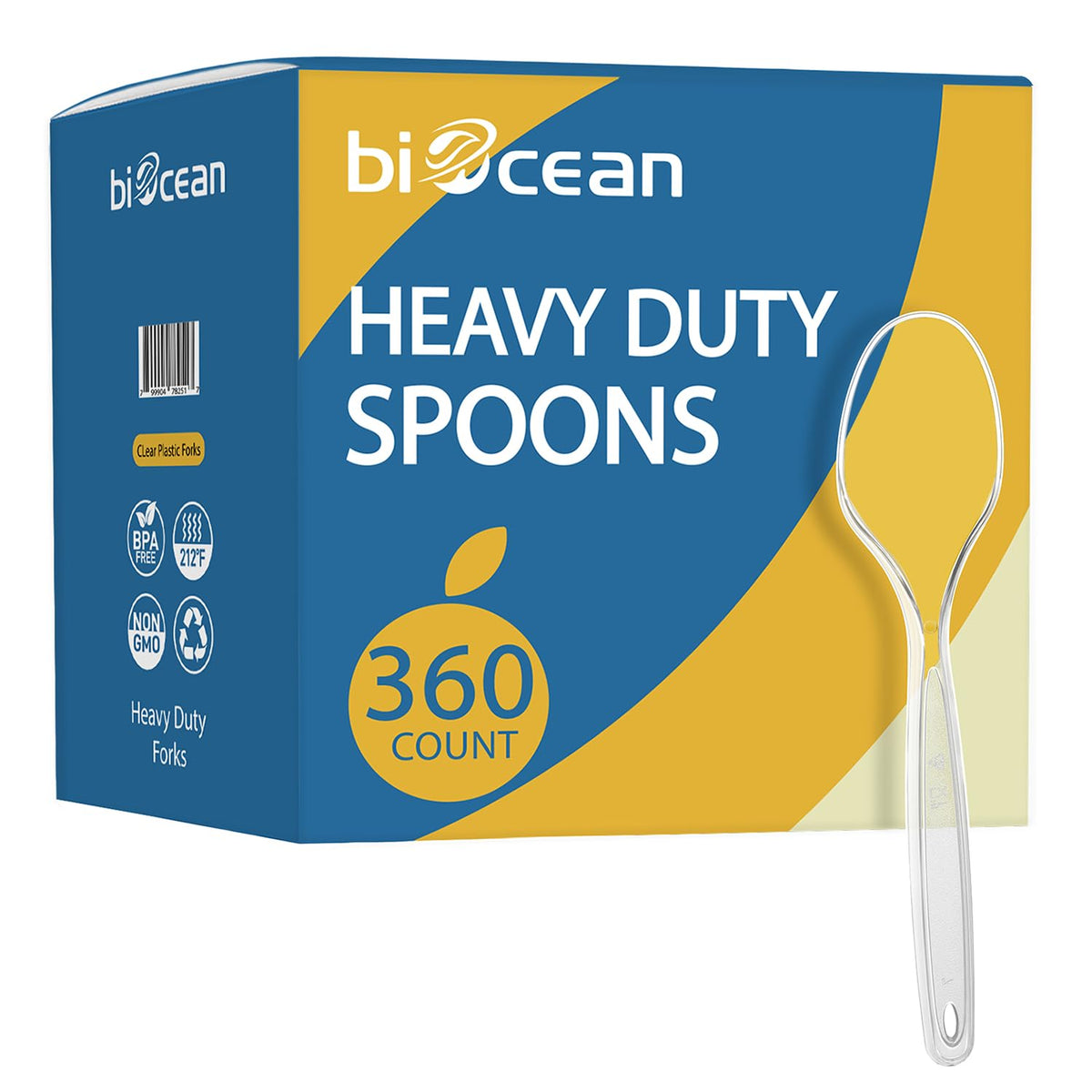 Biocean 600 Count Clear Heavy Duty Plastic Silverware Disposable & BPA-Free