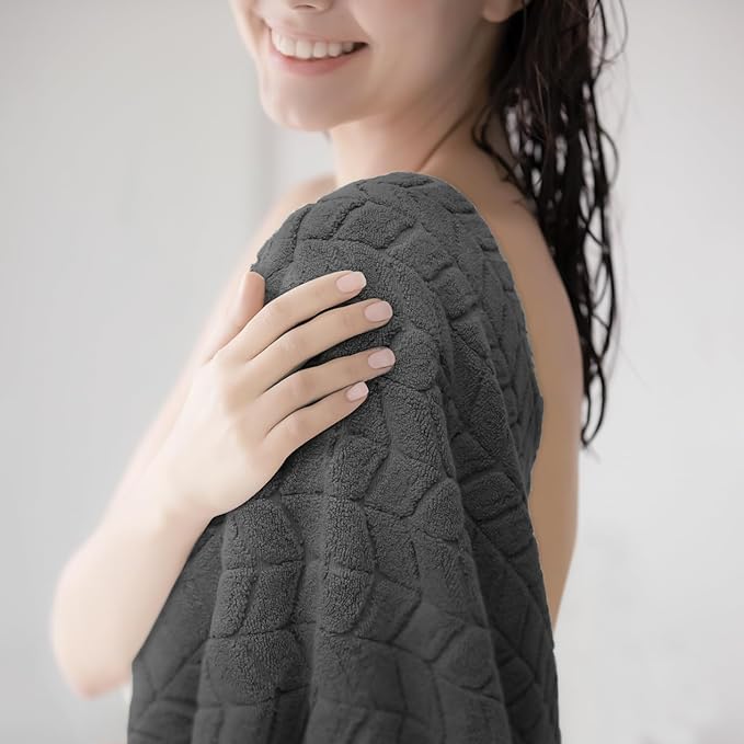 Ultra Soft & Stylish 700 GSM Luxury Hand Towel Set (6 Pieces - 30 x 16 in.) - 100% Zero-Twist, Long-Staple Cotton - Remarkably Absorbent (Granite Grey)