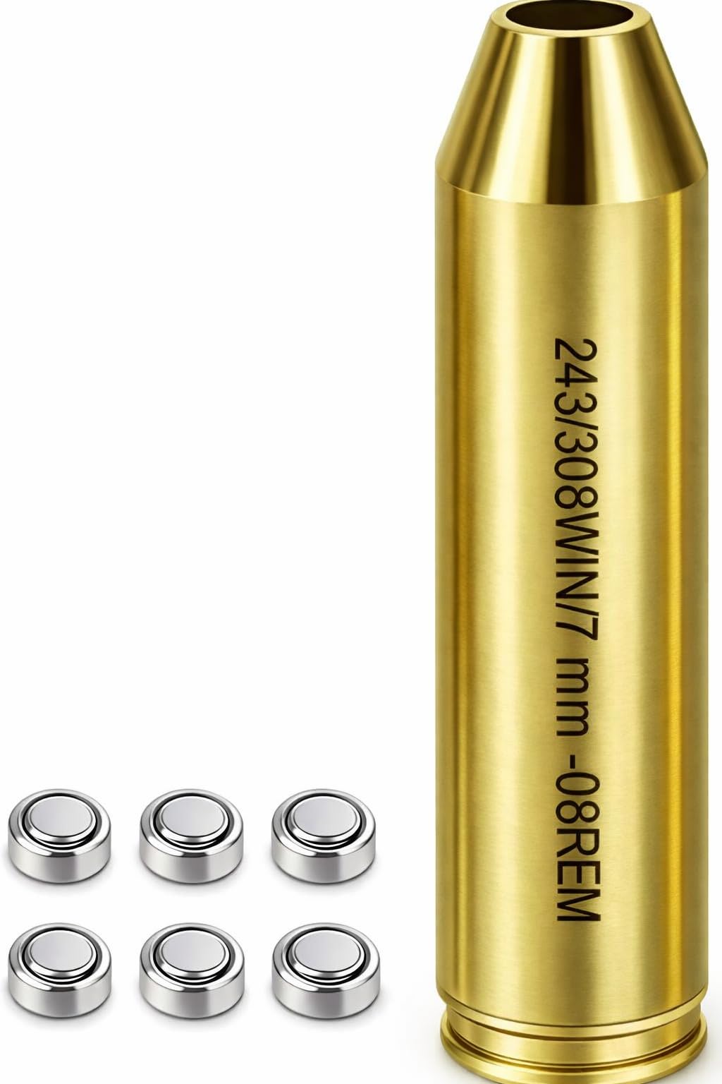 GOTICAL 308 or 30-06 Bore Sight Laser Red Dot in-Chamber Cartridge, Laser Will Display a 2” dot at 100 Yards, Designed for Fast Gun zeroing and Sighting, SIX Batteries are Included