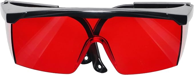 Bosch 57-GLASSES Laser View Enhancing Glasses with Adjustable Temple, Red Lens, Black Frame