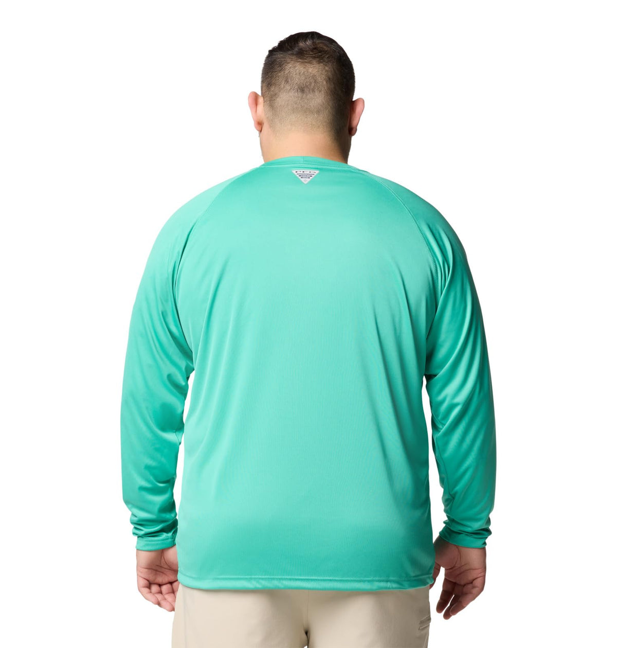 Columbia Men's PFG Terminal Tackle Long Sleeve Fishing Shirt, Glaze Green/White Logo, X-Large