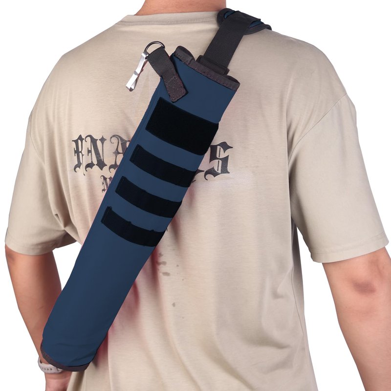 KRATARC Archery Lightweight Back Arrow Quiver Dual Use Foldable Compact Hip Arrows Bag with Molle System Hanged for Target Shooting (Blue, Hold 12~18 arrows