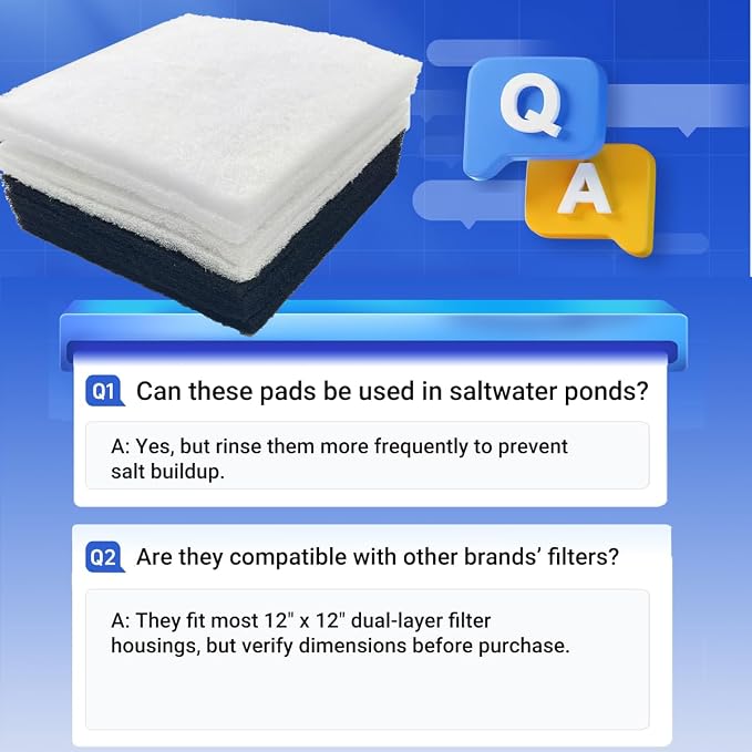 Replacement Filter Pads for Pondmaster 1000 & 2000 Polyester & Carbon