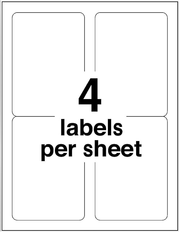 Avery Printable Shipping Labels with Sure Feed, 3-1/2" x 5", White, 400 Blank Mailing Labels for Laser Printers (5168)