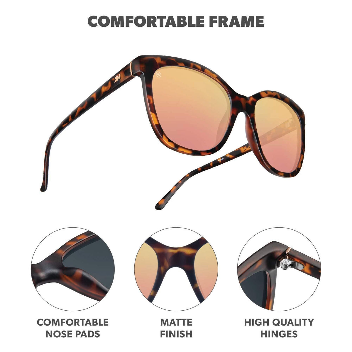 Knockaround Deja Views Polarized Cat Eye Sunglasses for Women & Men - Trendy Sunglasses - UV400 Protection