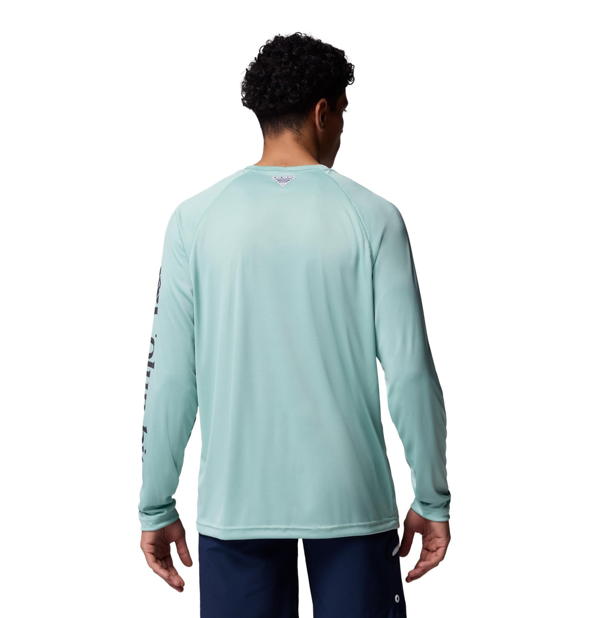 Columbia Men's PFG Terminal Tackle Long Sleeve Fishing Shirt, Misty Jade/Shark Logo, X-Large Tall
