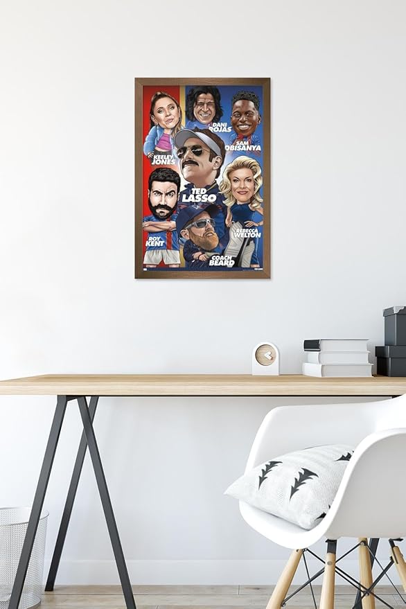 Ted Lasso - Character Grid Wall Poster, 22.4L" x 14.7W", Bronze Framed Version