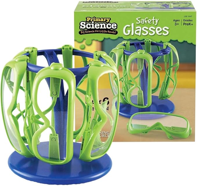 Learning Resources Science Safety Glasses with Stand, Preschool Science, Set of 6, Ages 3+
