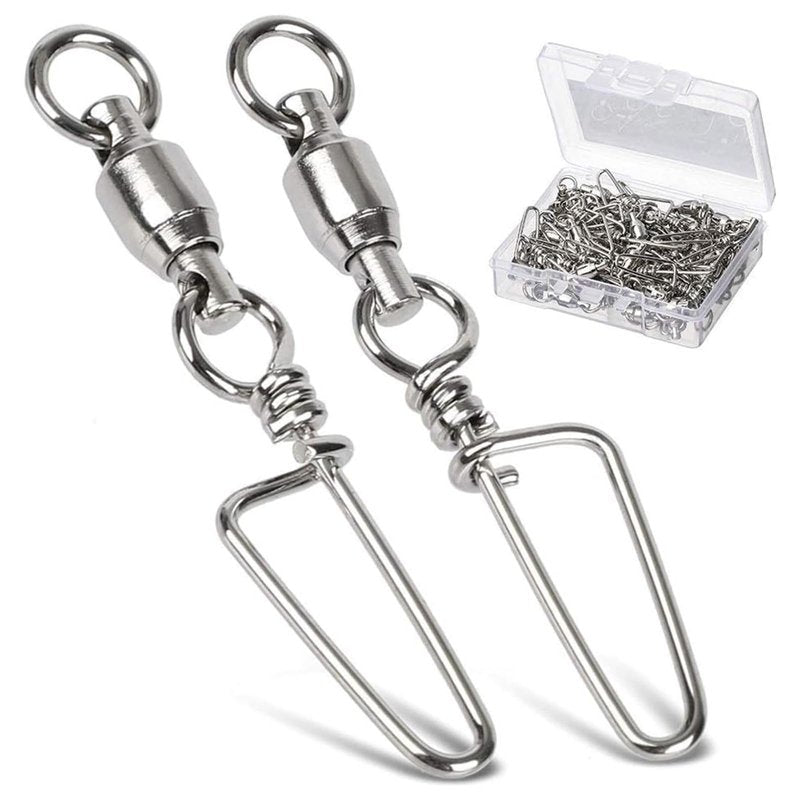 AMYSPORTS High Strength Ball Bearing Swivels - Saltwater & Freshwater Corrosion Resistance Barrel Swivels 25pcs, 18lbs