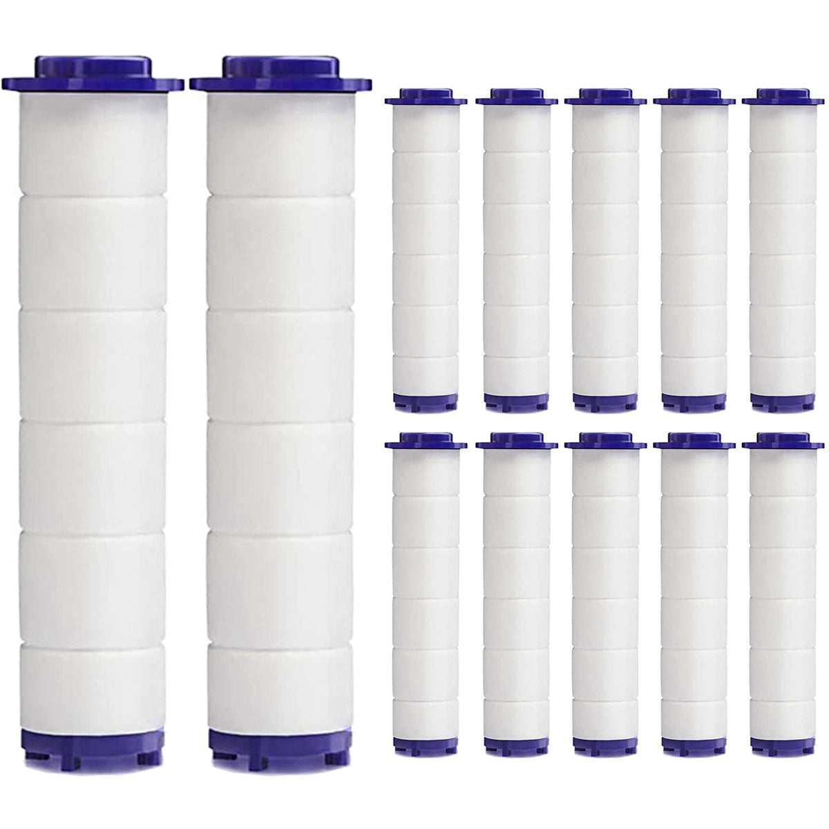 High Pressure Handheld Turbo Fan Shower Head PP-Cotton Filter Cartridge,3.7in Detachable Propeller Hydro Jet Shower Head Filter,set of 12