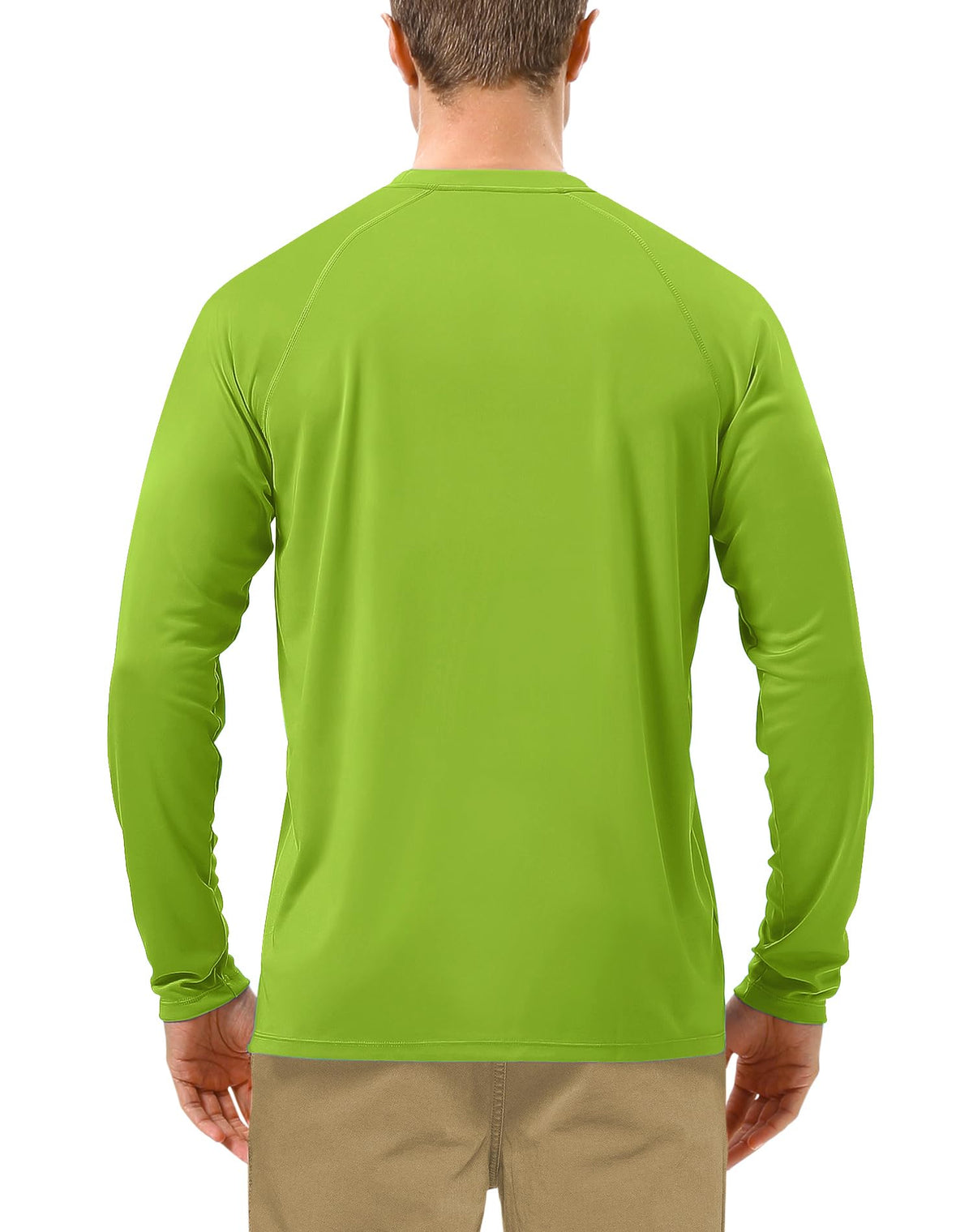 Roadbox Mens UPF 50+ Long Sleeve SPF Diving Rash Guard UV Sun Protection Shirts for Outdoor Fishing Hiking Swimming Running Lime Green