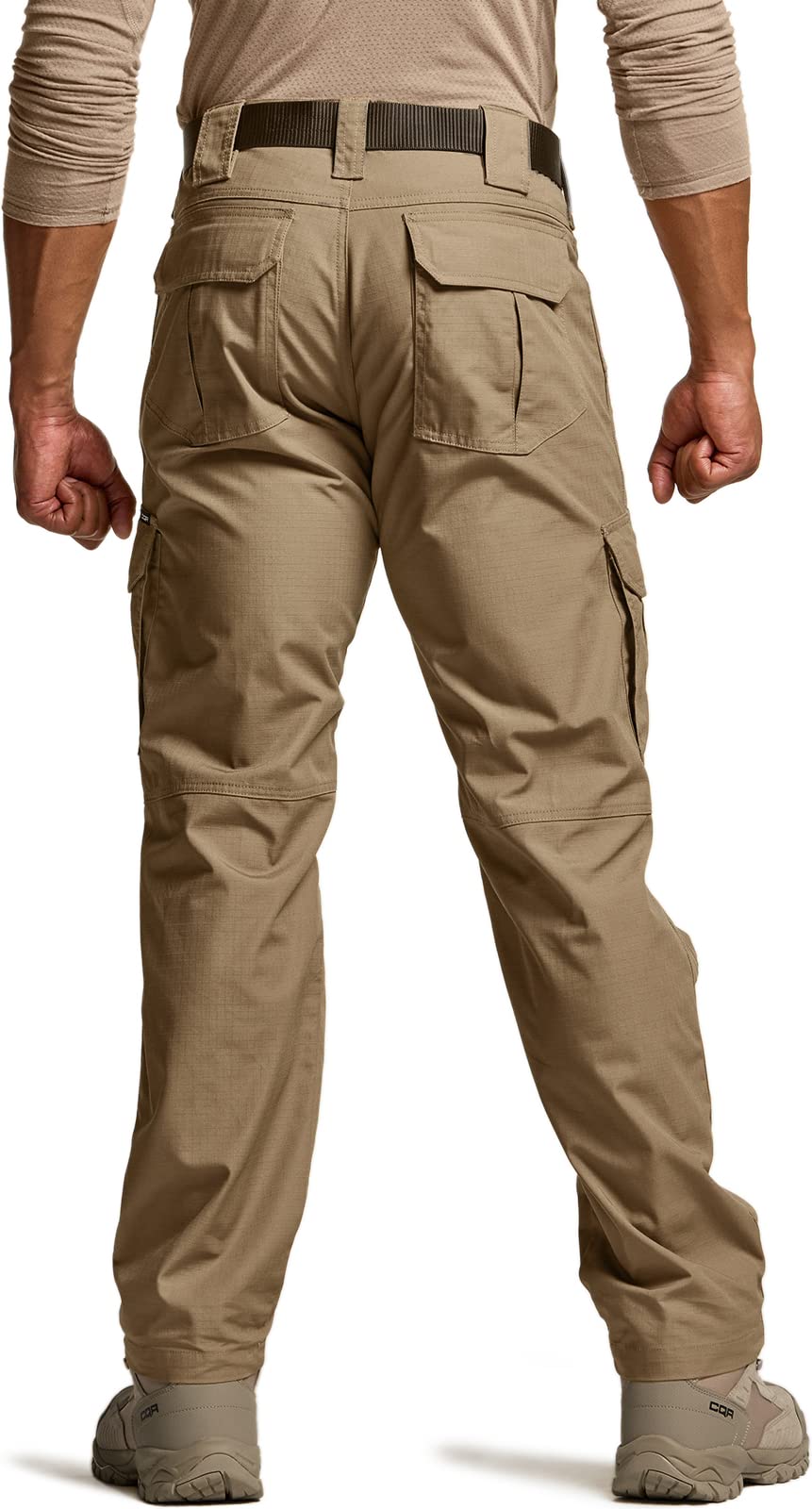 CQR Men's Tactical Pants, Water Resistant Ripstop Cargo Pants, Lightweight EDC Work Hiking Pants, Outdoor Apparel, Raider Mag Cougar, 38W x 30L